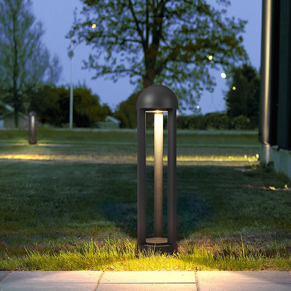 LED Outdoor Lawn Light with Decorative Columns, Warm White 3000K, IP54 Waterproof
