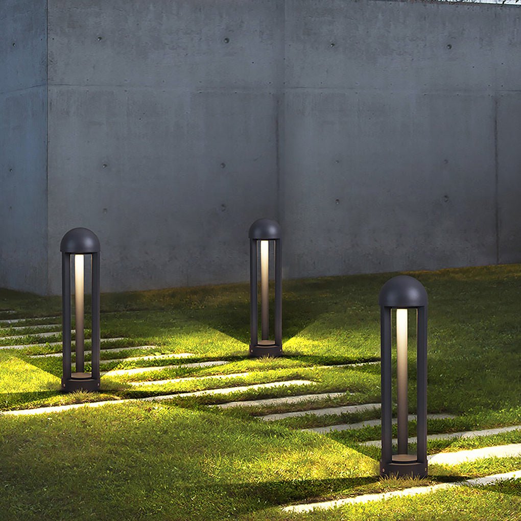 LED Outdoor Lawn Light with Decorative Columns, Warm White 3000K, IP54 Waterproof