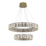 Lumina Ring Chandelier in Gold Stainless Steel and Crystal