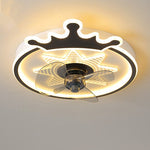 Crown LED Flush Mount Ceiling Fan with Remote – Black & Gold