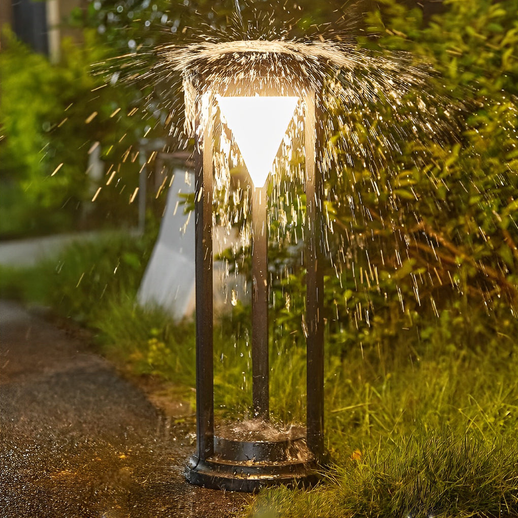 Modern Solar Bollard Lights for Pathways & Gardens – Black Aluminum