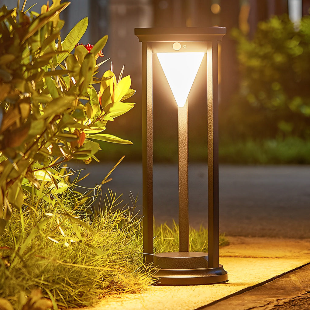 Modern Solar Bollard Lights for Pathways & Gardens – Black Aluminum