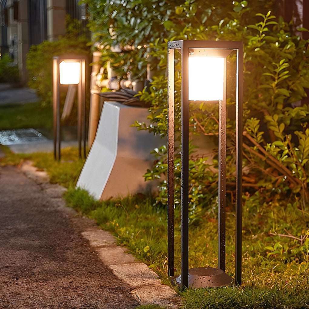 Modern Solar Bollard Lights for Pathways & Gardens – Black Aluminum