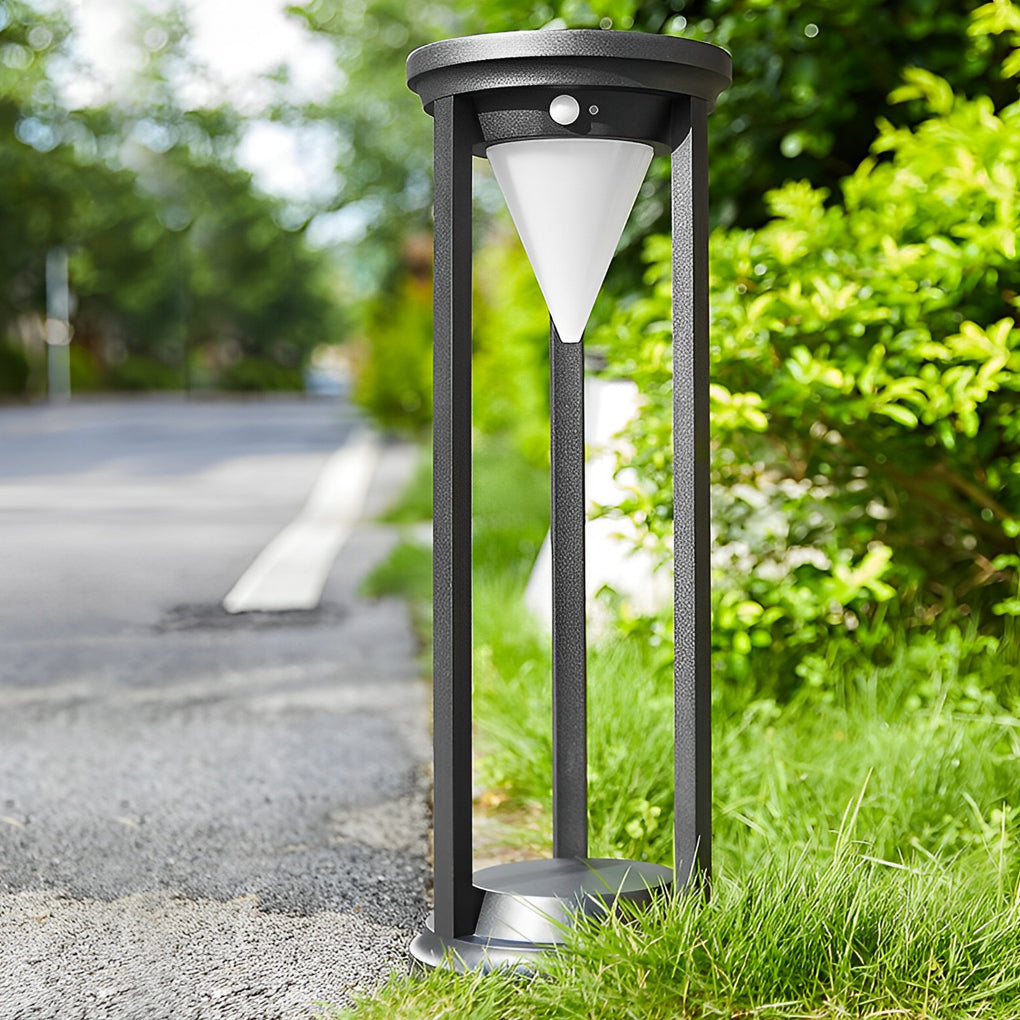 Modern Solar Bollard Lights for Pathways & Gardens – Black Aluminum