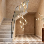 Luxury Linear LED Staircase Chandelier in Gold Aluminum