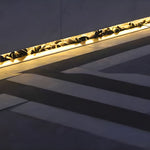 Linear LED Step Light in Stainless Steel and Glass, Minimalist Waterproof Outdoor Fixture