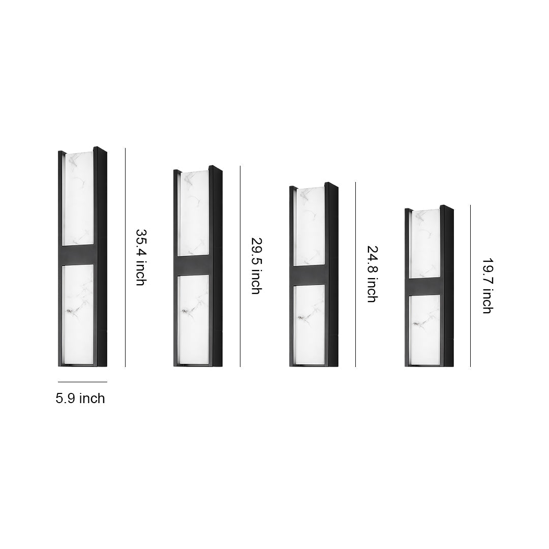 Modern Outdoor Wall Sconce with Marble Shade, IP54 Waterproof LED