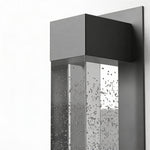 Modern Outdoor LED Wall Sconce with Bubble Glass Diffuser, Black Stainless Steel