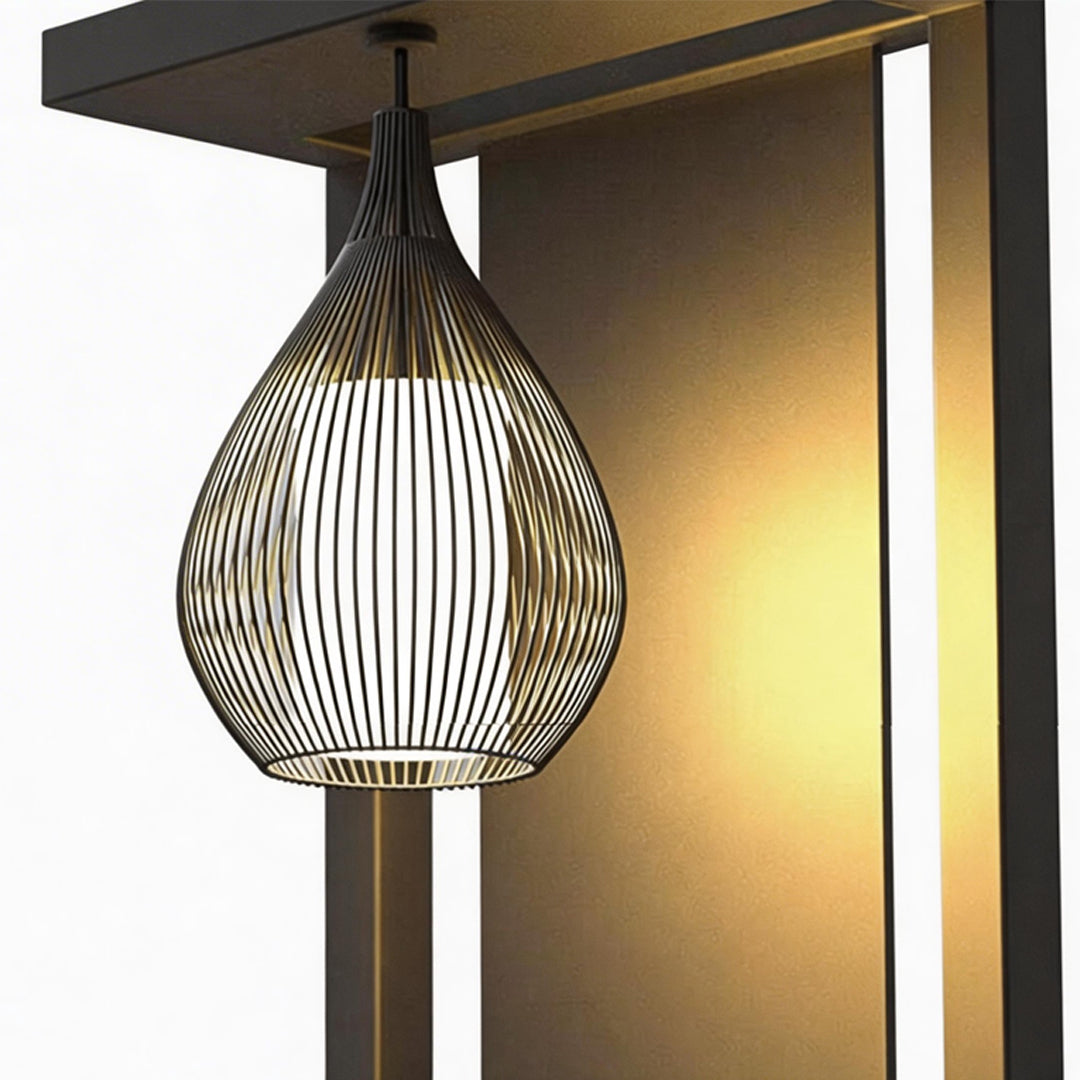 Outdoor Wall Sconce with Warm LED Light, Stainless Steel Modern Garden Lighting
