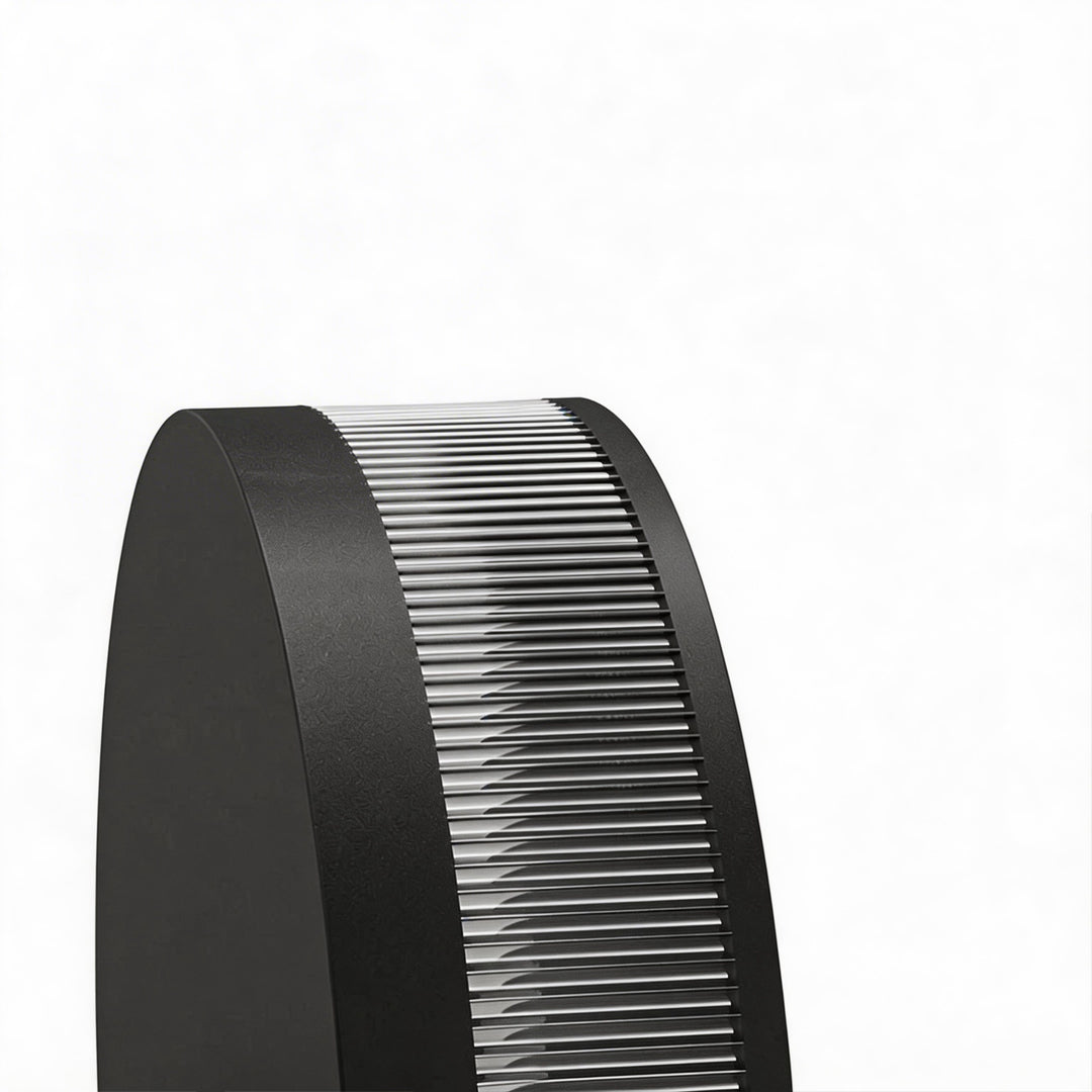 Modern Round Outdoor Wall Sconce in Black Stainless Steel with Warm LED Glow