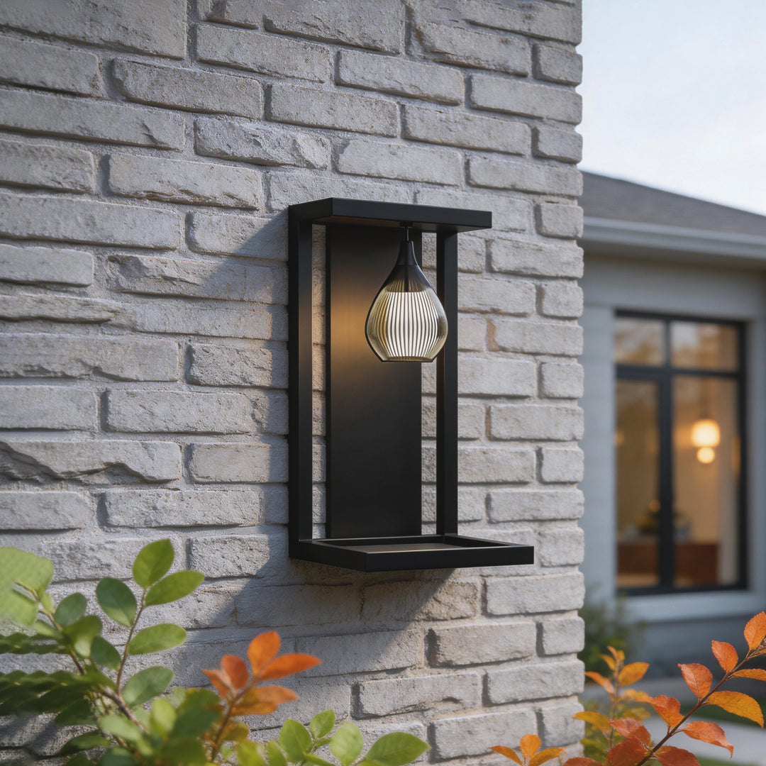 Outdoor Wall Sconce with Warm LED Light, Stainless Steel Modern Garden Lighting