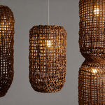 Artisan Rattan Pendant Light – Handwoven Bamboo Tone Ceiling Lamp for Modern Interiors