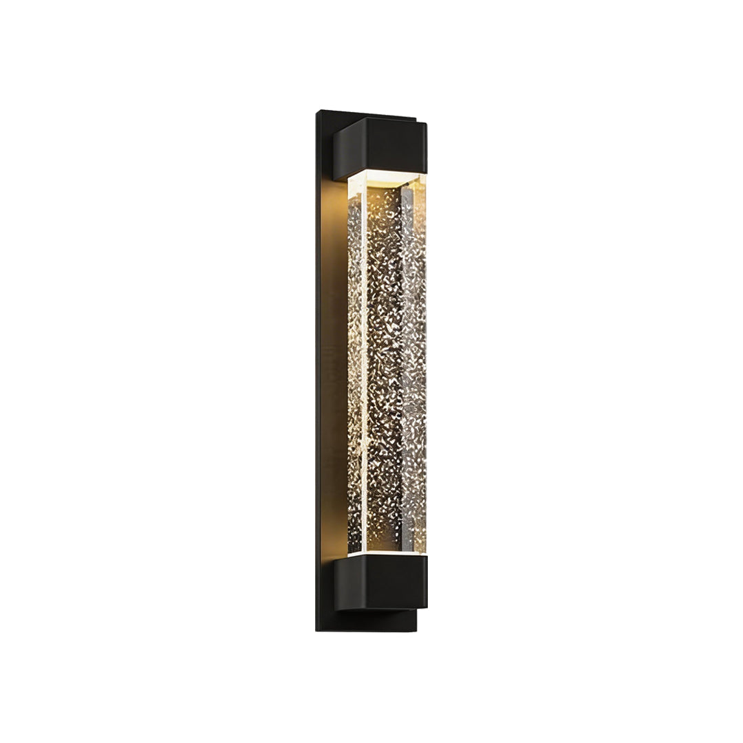 Modern Outdoor LED Wall Sconce with Bubble Glass Diffuser, Black Stainless Steel