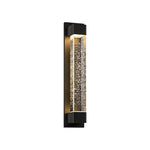 Modern Outdoor LED Wall Sconce with Bubble Glass Diffuser, Black Stainless Steel