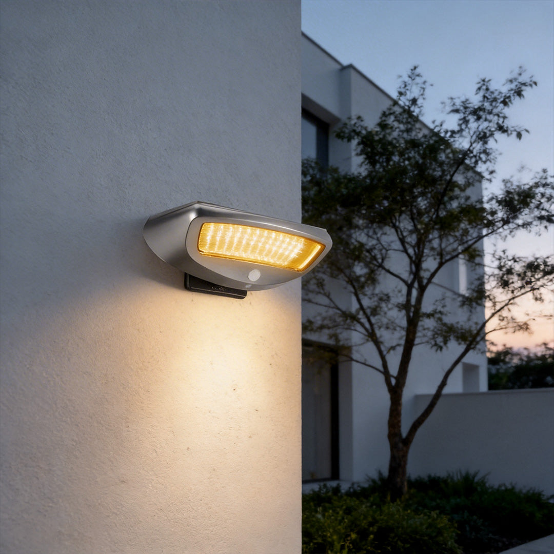 Aurelia Solar Wall Sconce Set of Two — Modern Outdoor Lighting with Motion Sensor