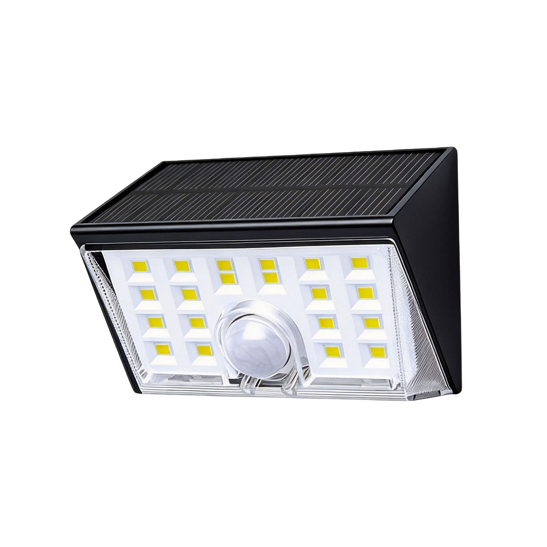 Modern Solar Motion Sensor Wall Lights, 4-Pack, Black Finish for Outdoor Spaces