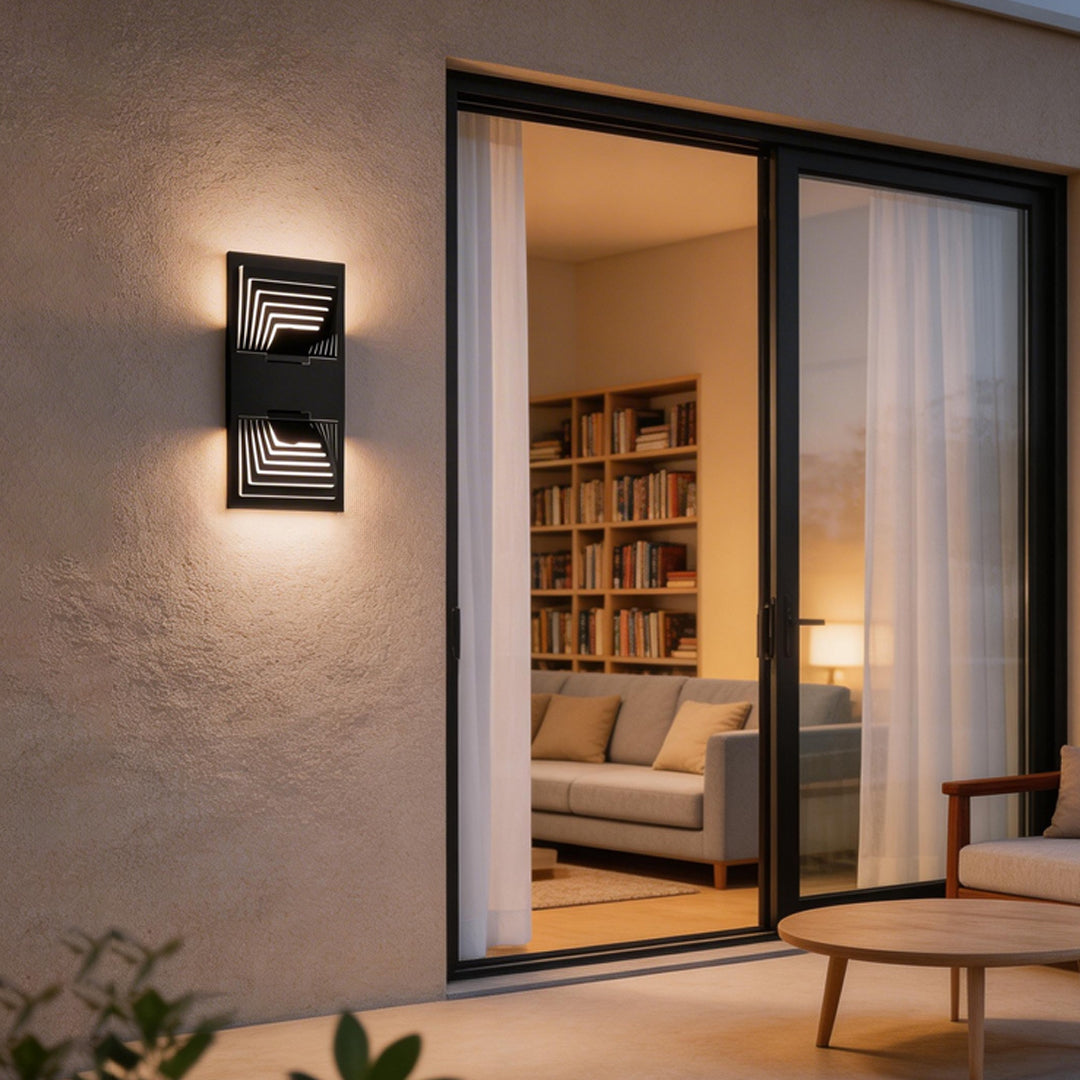 Modern Outdoor Wall Sconce in Black Stainless Steel