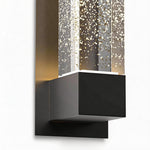 Modern Outdoor LED Wall Sconce with Bubble Glass Diffuser, Black Stainless Steel