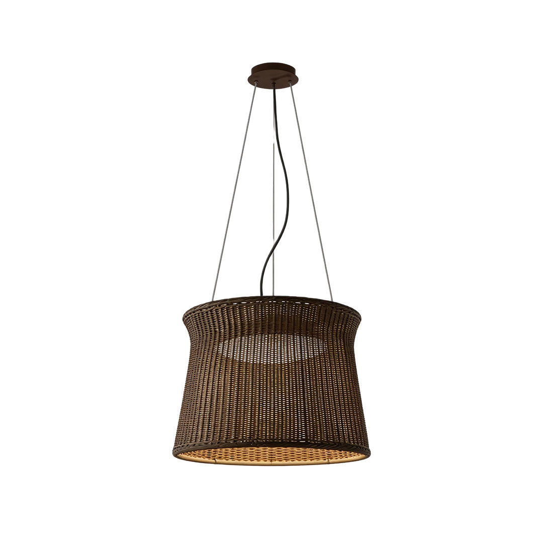 Nordic Woven Rattan Pendant Light with Adjustable Cord, Natural Minimalist Ceiling Lamp