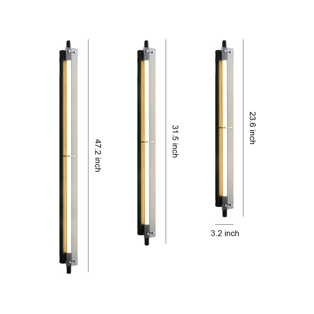 Linear LED Wall Sconce in Black with Up-Down Illumination for Modern Hallways