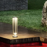 Modern Aluminum LED Outdoor Post Light with Clear Glass Shade