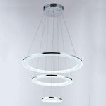 Adjustable Led 3 Ring Chandelier Modern 24Inch Hanging Ceiling Light