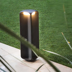 Modern Outdoor Bollard Light in Black or Gray | IP65 Waterproof Aluminum Landscape Lamp