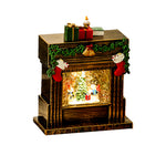 Nordic Fireplace Snowfall Table Lamp with Warm LED Glow