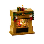 Nordic Fireplace Snowfall Table Lamp with Warm LED Glow