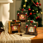 Nordic Fireplace Snowfall Table Lamp with Warm LED Glow