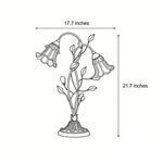 Lily Dual Glass Table Lamp with Leaf Accents for Modern Interiors