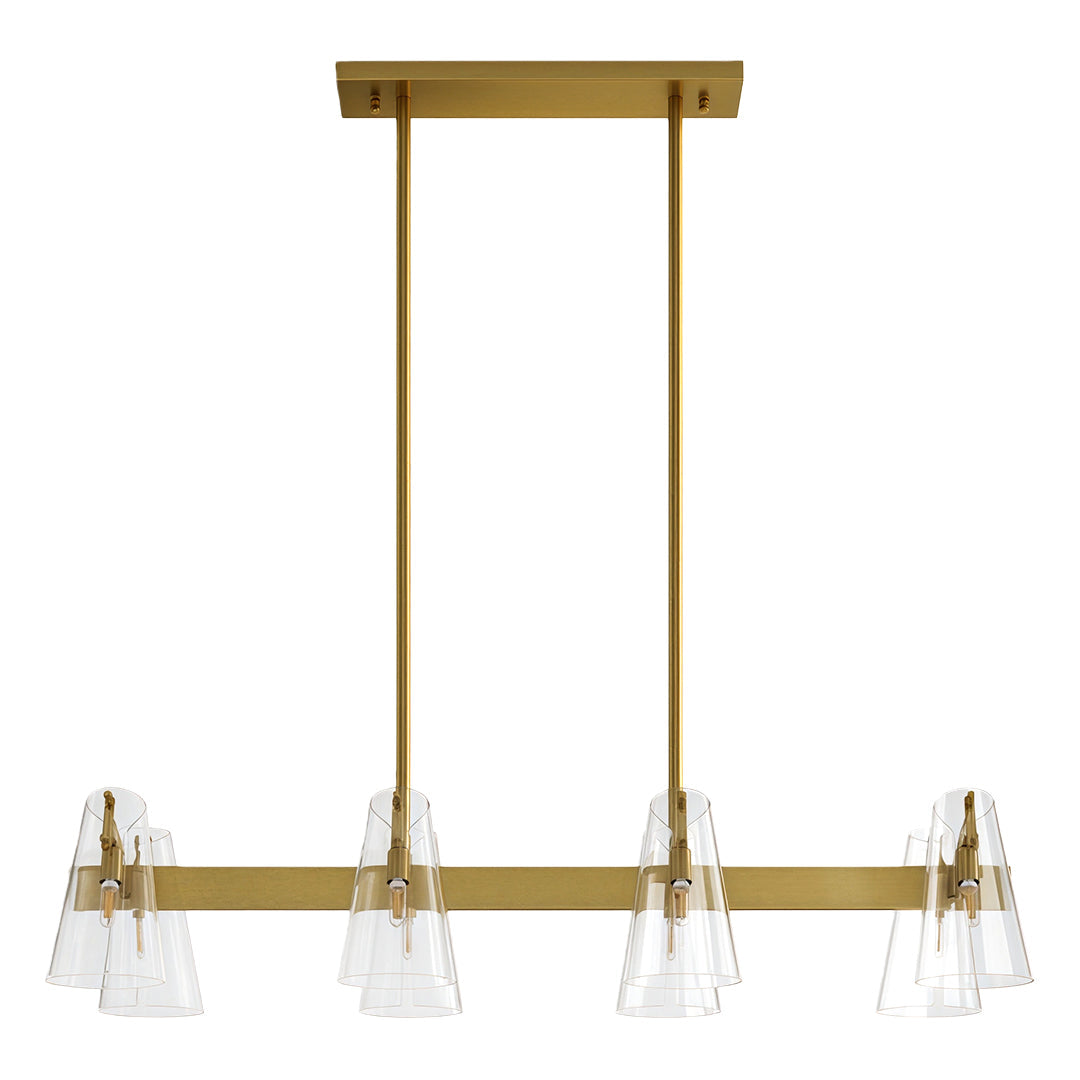 Modern Copper Chandelier with Acrylic Shades for Dining and Living Spaces