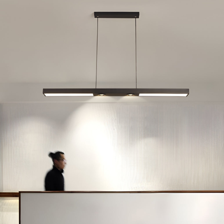Linear LED Pendant Light in Matte Black for Modern Interiors