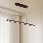 Linear LED Pendant Light in Walnut and Iron for Modern Dining and Kitchen