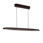 Linear LED Pendant Light in Walnut and Iron for Modern Dining and Kitchen