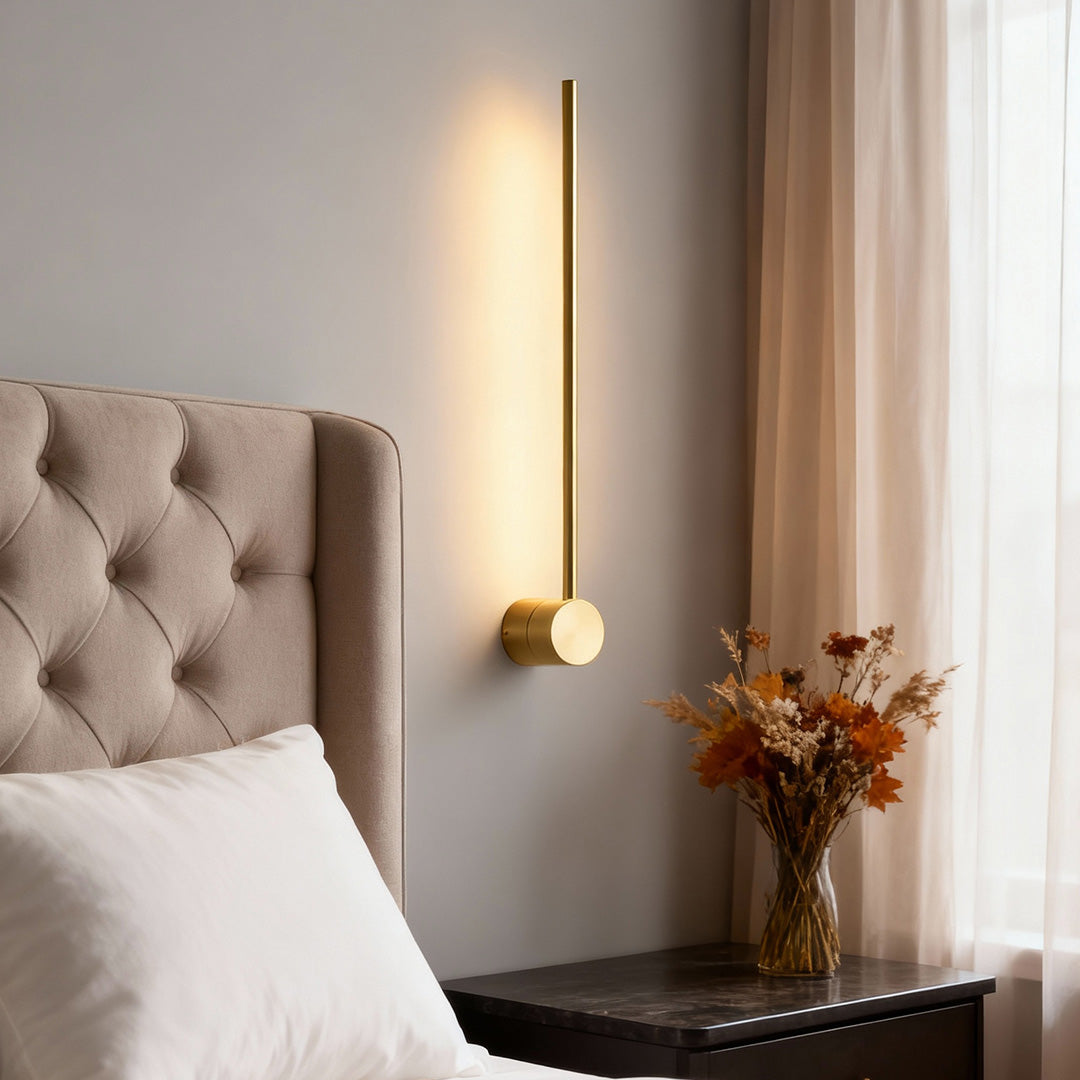 Linear LED Wall Sconce in Black or Gold – Ultra-Thin Nordic Design
