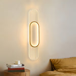 Modern Linear LED Wall Sconce with Wood Grain Finish