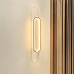 Modern Linear LED Wall Sconce with Wood Grain Finish