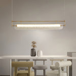 Nordic Linear LED Pendant Light, Minimalist Long Strip Ceiling Lamp for Dining Room and Kitchen Island