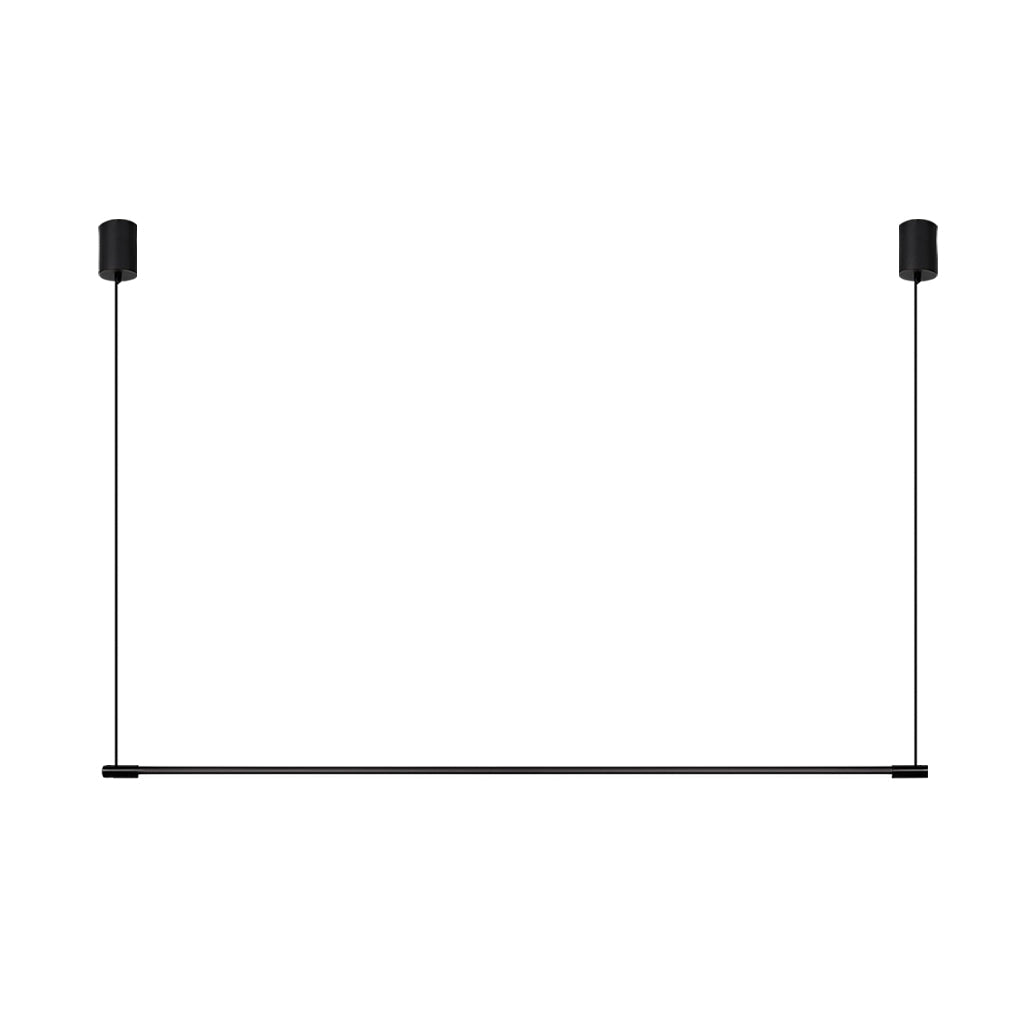 Modern Linear LED Pendant Light in Black for Dining Room and Kitchen Island