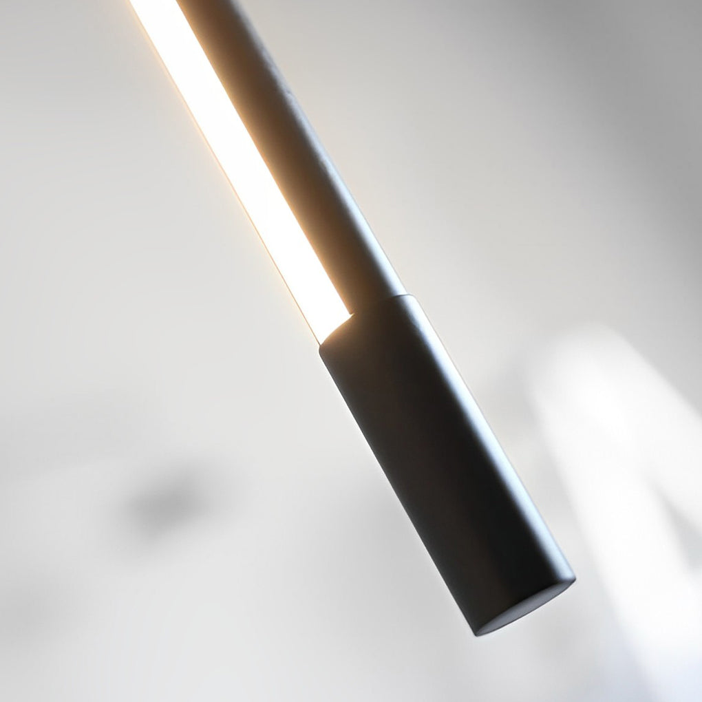 Modern Linear LED Pendant Light in Black for Dining Room and Kitchen Island