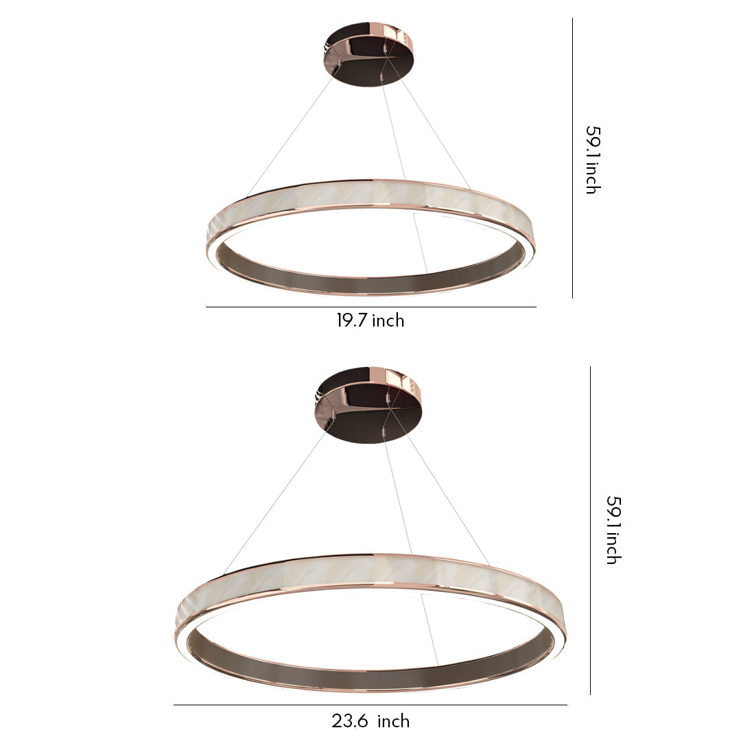 Aurelia Round LED Chandelier in Champagne Gold for Modern Interiors