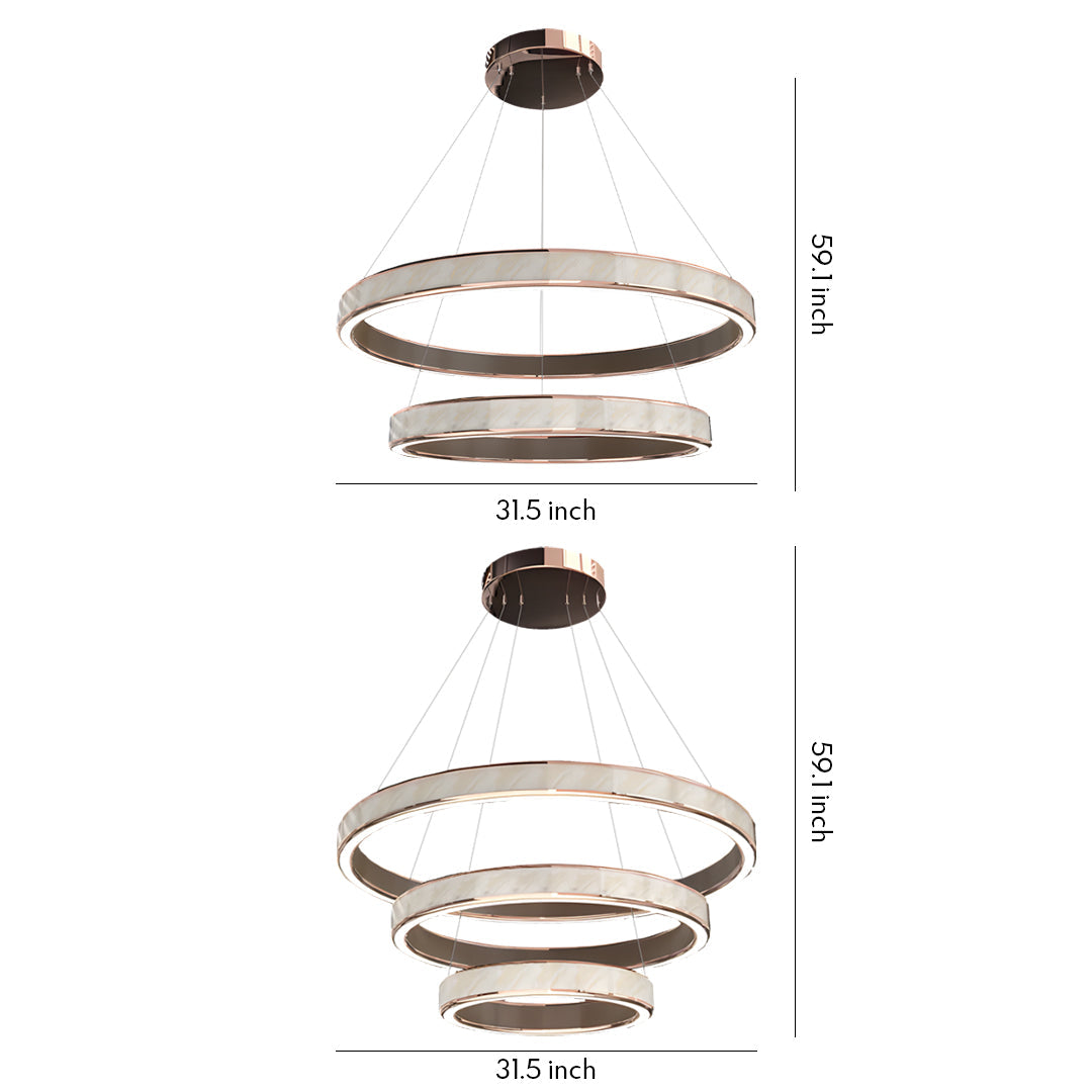 Aurelia Round LED Chandelier in Champagne Gold for Modern Interiors
