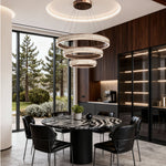 Aurelia Round LED Chandelier in Champagne Gold for Modern Interiors