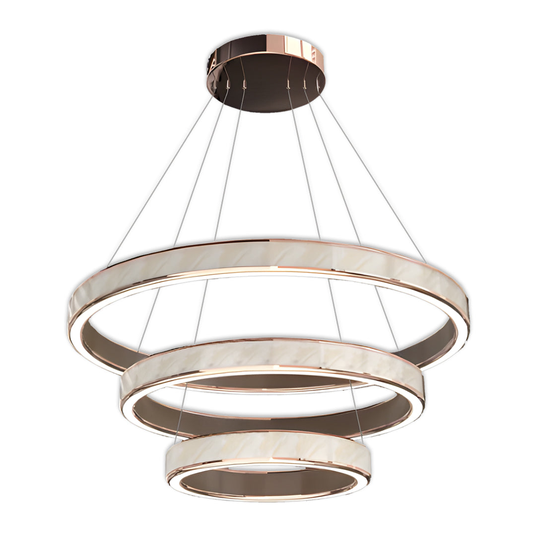 Aurelia Round LED Chandelier in Champagne Gold for Modern Interiors