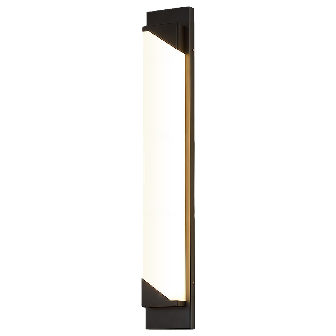 Modern Minimalist Outdoor Linear Wall Light in Sand-Black Stainless Steel