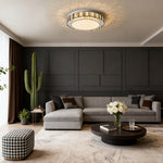 Lumina Crystal Flush Mount Ceiling Light in Chrome
