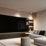 Bauhaus Silver LED Spotlights, Full-Spectrum Directional Ceiling Lights, Set of 2