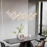 Italian Rock Crystal Chandelier with Flower-Shaped Crystal Shades