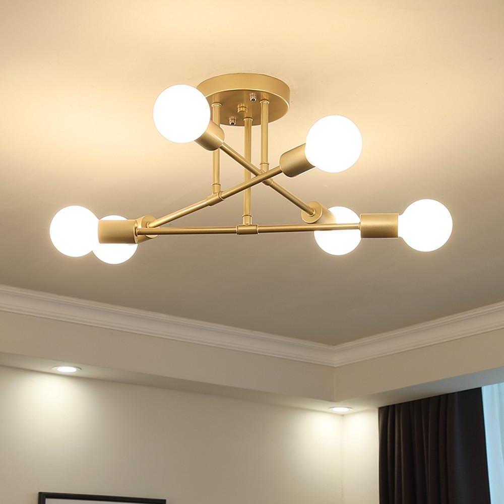Aurelia Six-Light Globe Chandelier in Black and Gold